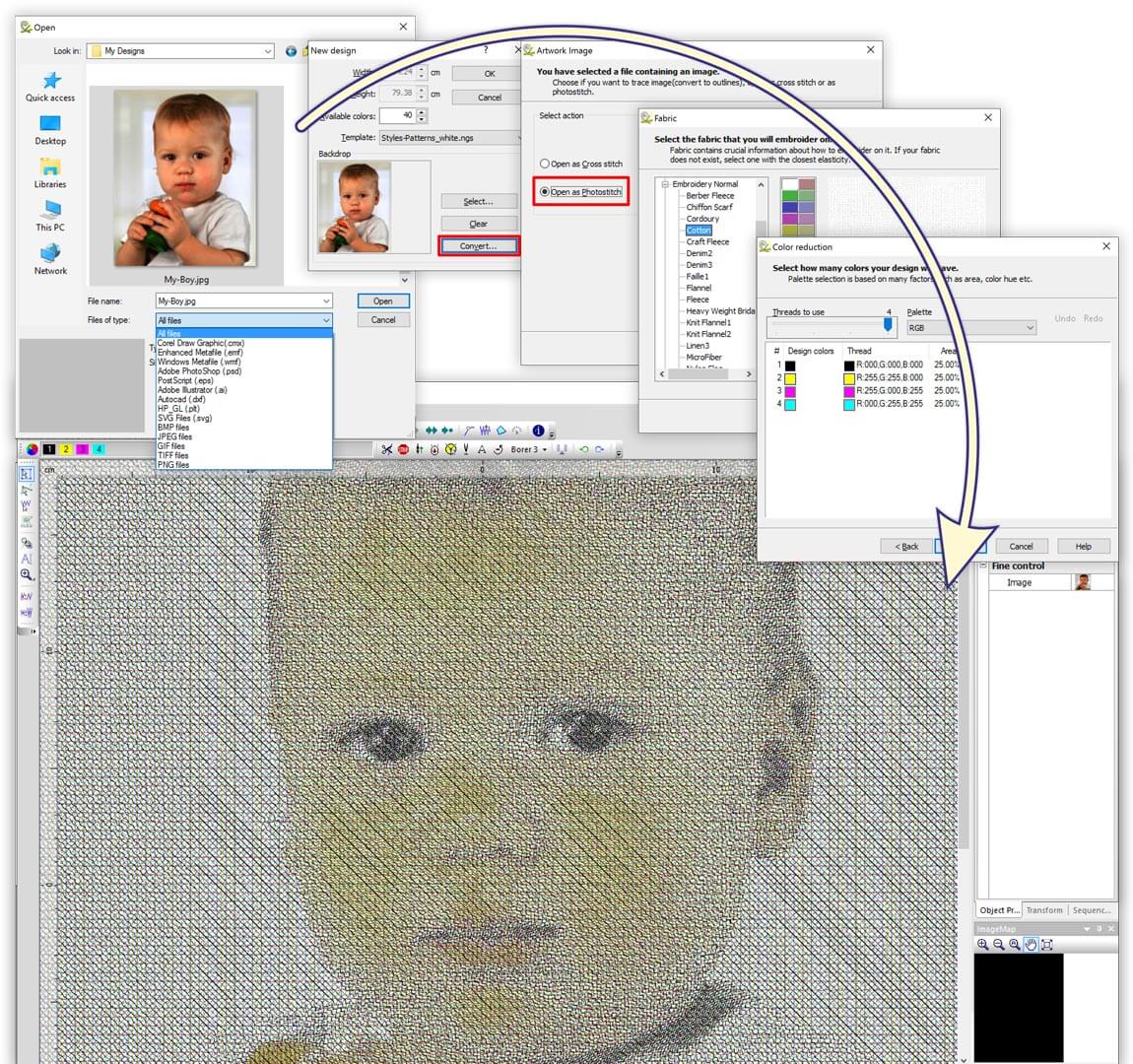 Convert images to Photo-stitch automatically