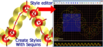 Style editor with double sequins
