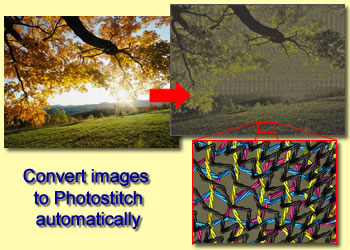 Convert any image to photostitch with CMYK colors